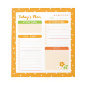Flower Polka Dots Daily Planner ノートパッド (正面)