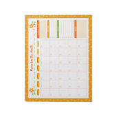 Flower Polka Dots Monthly Planner ノートパッド (回転)