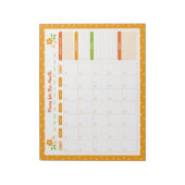 Flower Polka Dots Monthly Sunday Start Planner ノートパッド (回転)