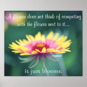 Flower Poster w/ Inspirational Quote ポスター (正面)