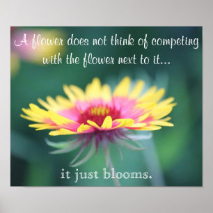 Flower Poster w/ Inspirational Quote ポスター