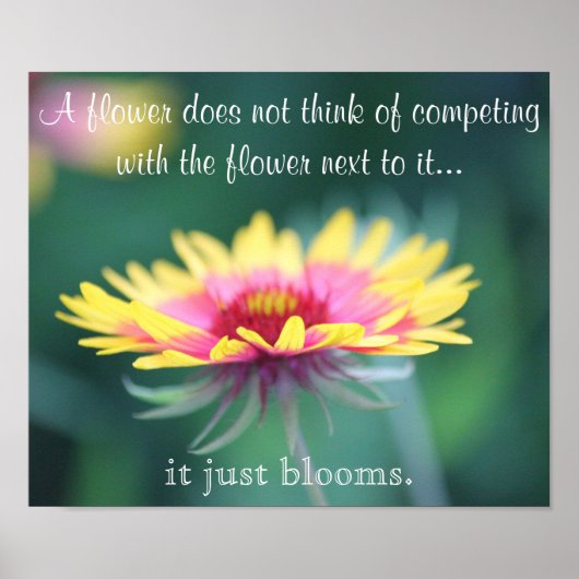 Flower Poster w/ Inspirational Quote ポスター (正面)