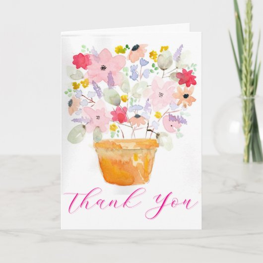 Flower Pot Thank You Card サンキューカード (正面)