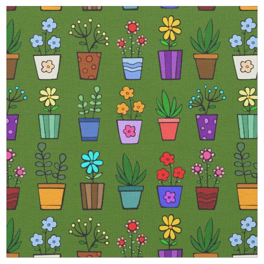 Flower Pots ファブリック (クローズアップ)