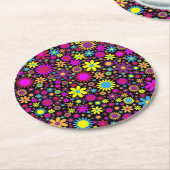 Flower Power ラウンドペーパーコースター (アングル)