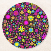 Flower Power ラウンドペーパーコースター (正面)