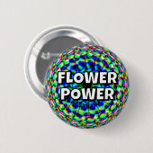 FLOWER POWER （単語を変更できる） 缶バッジ (正面&裏面)