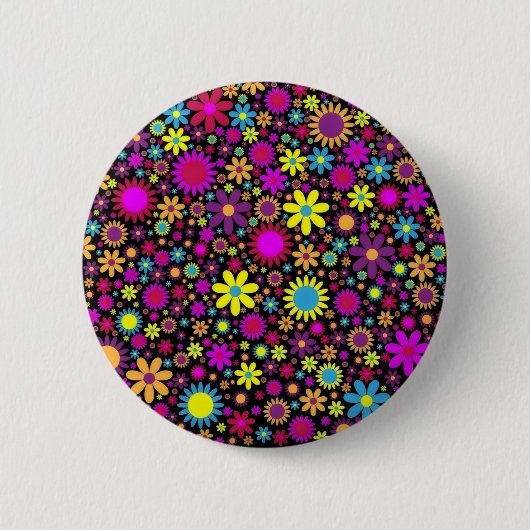 Flower Power 缶バッジ (正面)