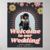 Flower Power 70のレトロGroovy結婚の歓迎 ポスター (正面)