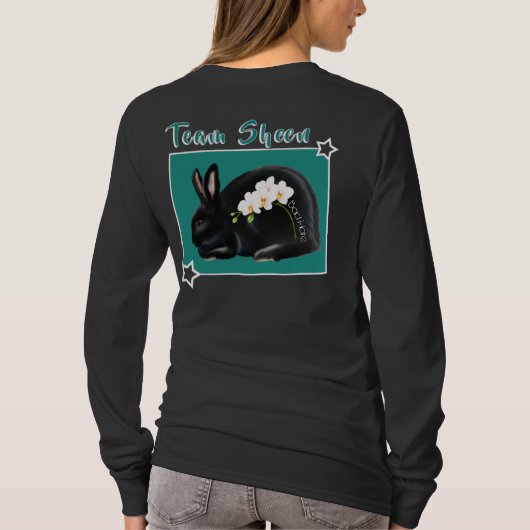 Flower Power: black with orchids  Tシャツ (裏面)