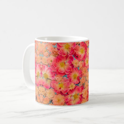 Flower Power – Blumen design コーヒーマグカップ (正面左)