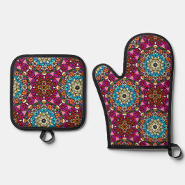 Flower Power Groovy Garden 鍋つかみ&鍋敷きセット