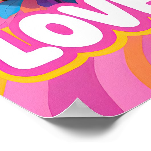 Flower Power Guitar Pop Art ポスター (角)