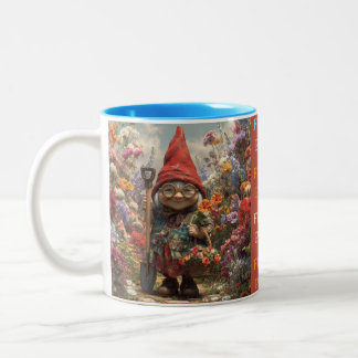 Flower Power Lady Gnome Mug ツートーンマグカップ