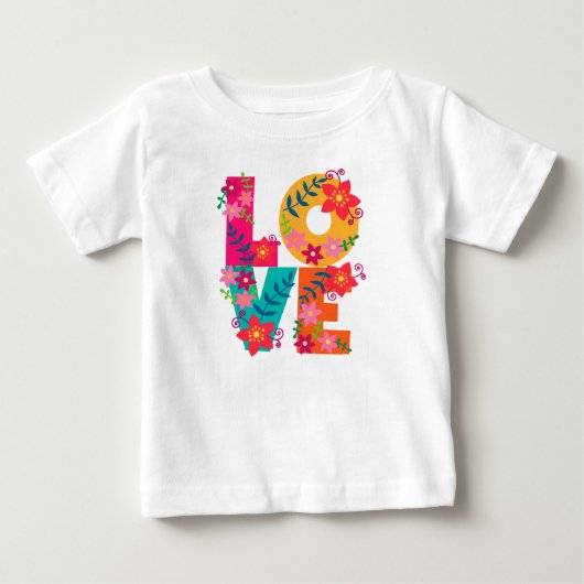 Flower power Love t-shirt L.O.V.E. ベビーTシャツ (正面)