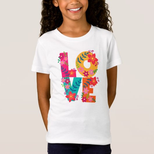 Flower power Love t-shirt L.O.V.E. Tシャツ (正面)