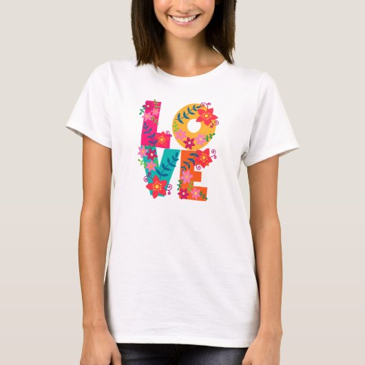 Flower power Love t-shirt L.O.V.E. Tシャツ (正面)