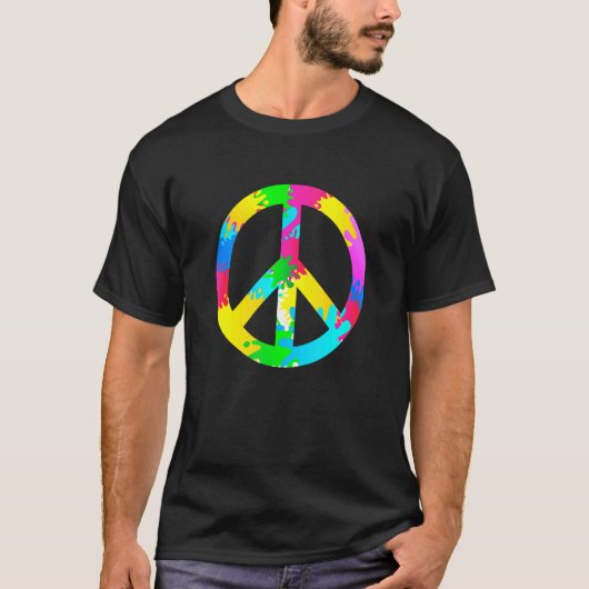 Flower Power Peace Hippie Love 60s 70s Costume Ret Tシャツ (正面)