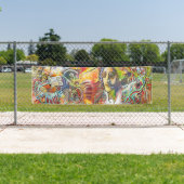 flower power, peace, love, music by www.robsky.de 横断幕 (インサイチュ)