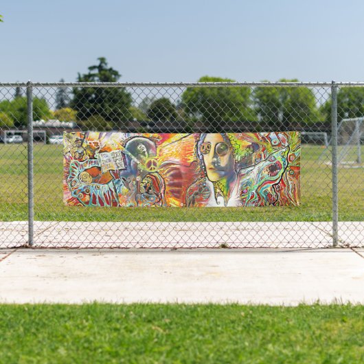 flower power, peace, love, music by www.robsky.de 横断幕 (インサイチュ)