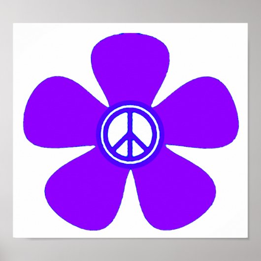 Flower Power Peace Sign ポスター (正面)