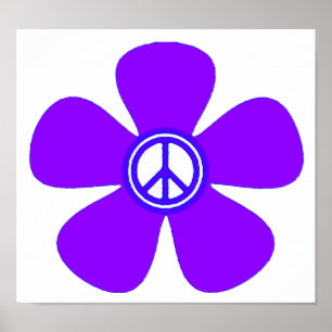 Flower Power Peace Sign ポスター