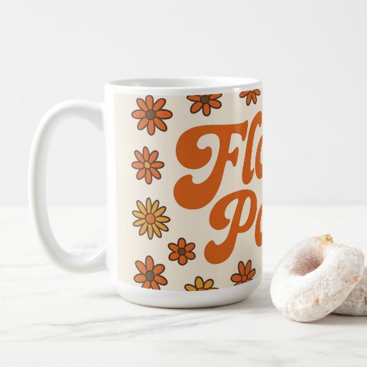 Flower Power Retro Mug – 70s Style Coffee Cup  コーヒーマグカップ (ドーナツ)