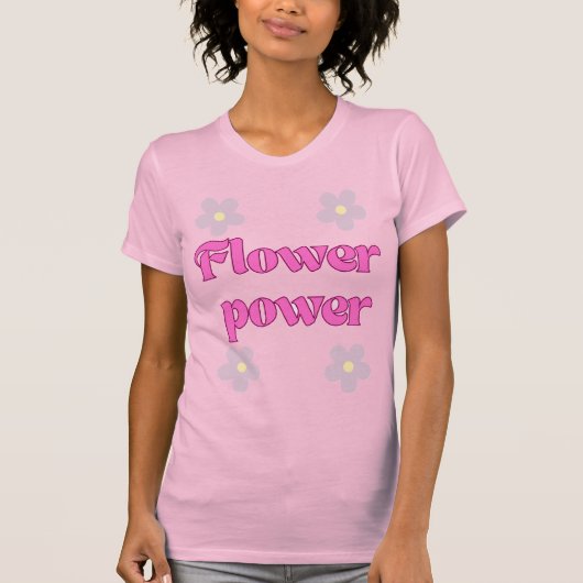 “Flower Power” T-Shirt – Peace, Petals & Positive  Tシャツ (正面)