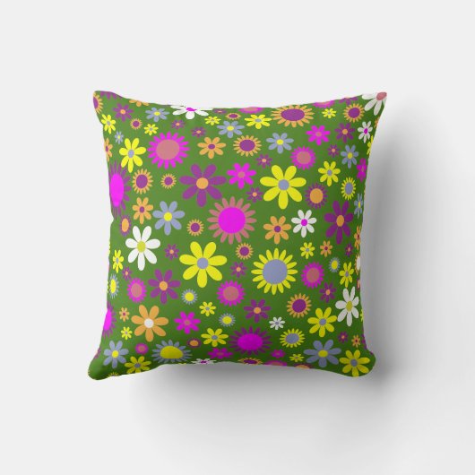 Flower Power Throw Pillow クッション (裏面)