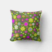 Flower Power Throw Pillow クッション (正面)