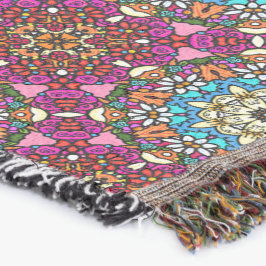 Flower Power V Garden Groovy スローブランケット