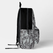 Flower Print Backpack With White Gray Black Art プリントバックパック (左)