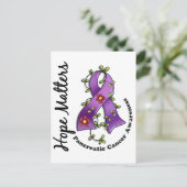 Flower Ribbon 4 Hope Matters膵臓がん ポストカード (スタンド正面)