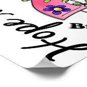 Flower Ribbon 4 Hope Matters Breast Cancer ポスター (角)