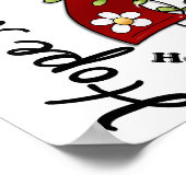 Flower Ribbon 4 Hope Matters Head Neck Cancer ポスター (角)