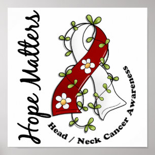 Flower Ribbon 4 Hope Matters Head Neck Cancer ポスター