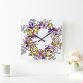 Flower Ring スクエア壁時計 (ホーム)