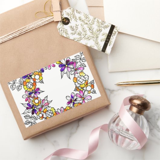 Flower Ring 長方形シール (ギフト)