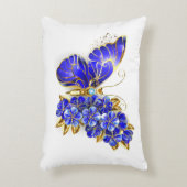 Flower Sapphire Butterfly アクセントクッション (正面(垂直))