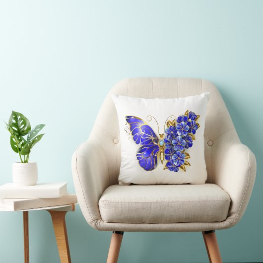 Flower Sapphire Butterfly クッション (椅子)