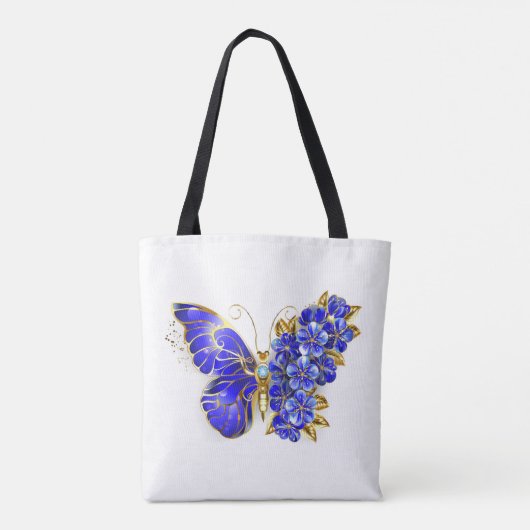 Flower Sapphire Butterfly トートバッグ (裏面)