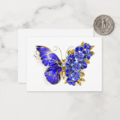 Flower Sapphire Butterfly ノートカード (正面/裏面インサイチュ)