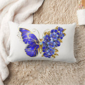 Flower Sapphire Butterfly ランバークッション (ブランケット)