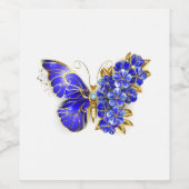 Flower Sapphire Butterfly ワインラベル (シングルラベル)