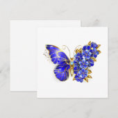 Flower Sapphire Butterfly 招待状 (正面/裏面)