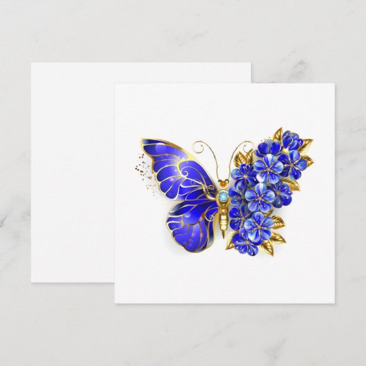 Flower Sapphire Butterfly 招待状 (正面/裏面)