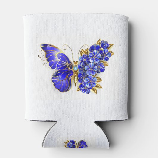 Flower Sapphire Butterfly 缶クーラー (裏面)