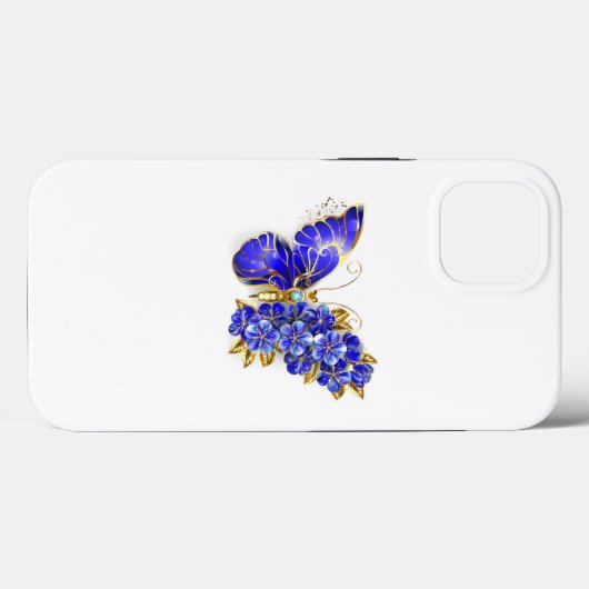Flower Sapphire Butterfly Case-Mate iPhoneケース (裏面 (横))