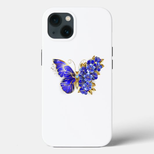 Flower Sapphire Butterfly Case-Mate iPhoneケース (裏面)