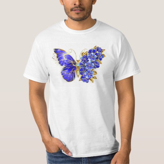 Flower Sapphire Butterfly Tシャツ (正面)